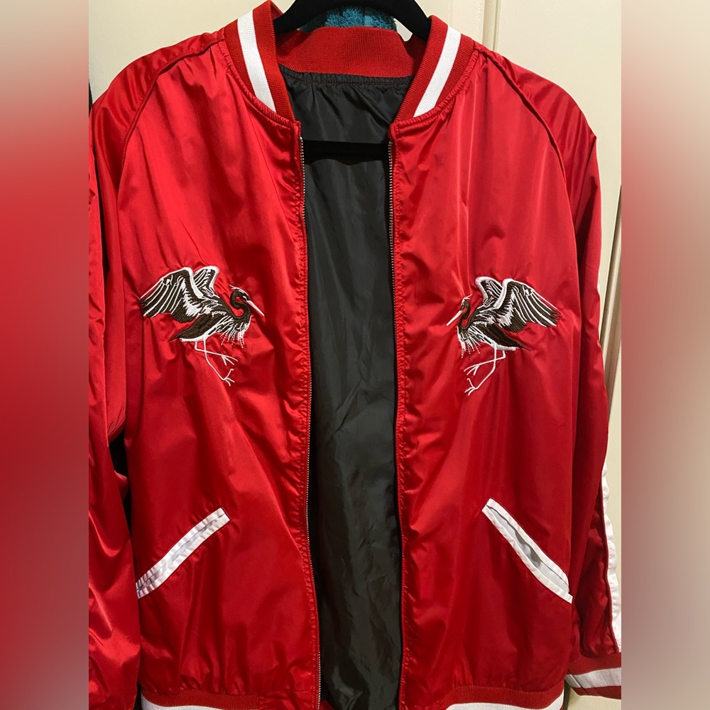 US M . Red colour bomber jacket